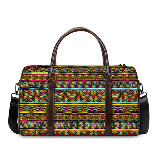 Colorful African Inspired Pattern Print Duffle Bag