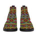 Colorful African Inspired Pattern Print Flat Ankle Boots