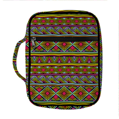 Colorful African Inspired Pattern Print Front Pocket Bible Bag