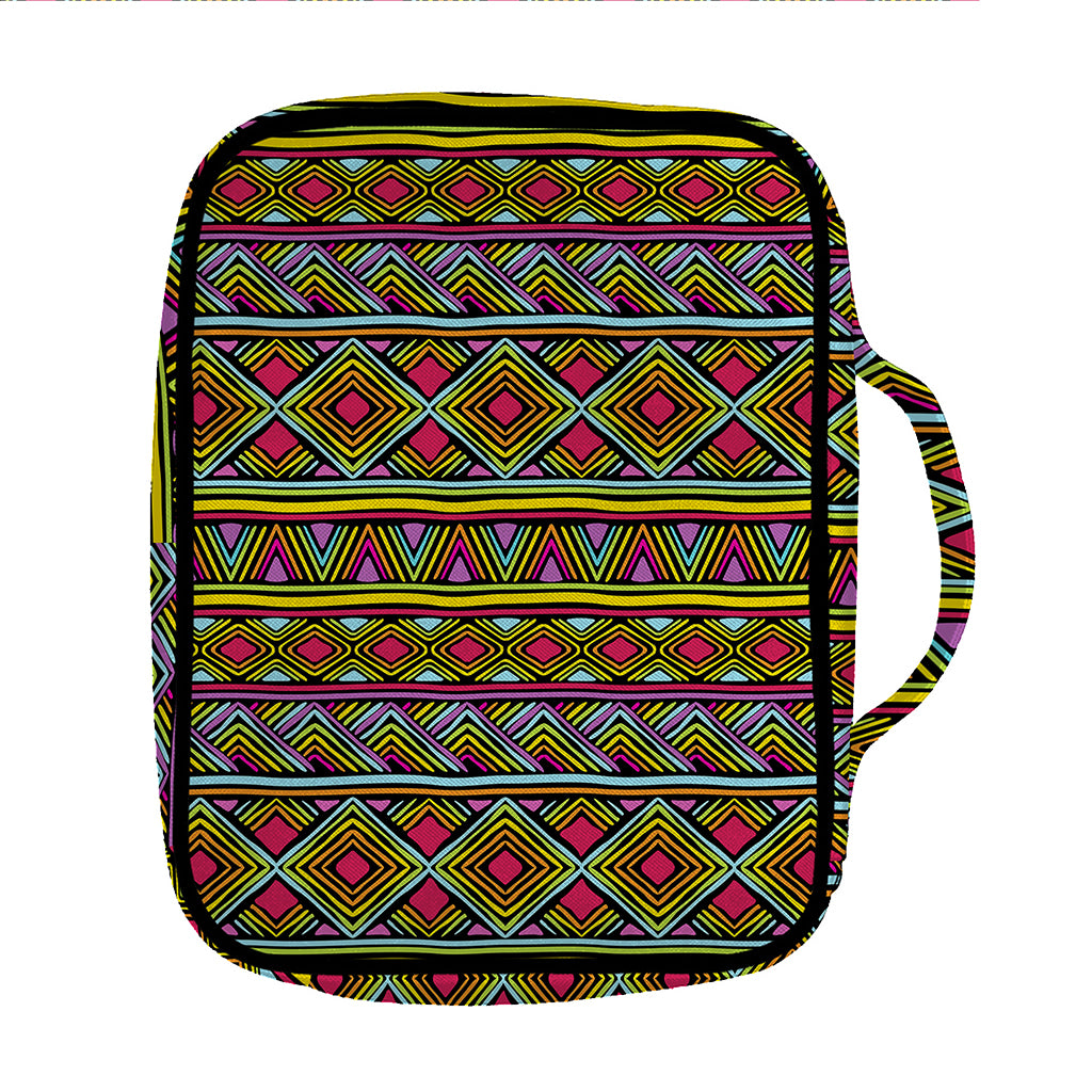Colorful African Inspired Pattern Print Front Pocket Bible Bag