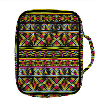 Colorful African Inspired Pattern Print Front Pocket Bible Bag