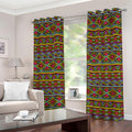 Colorful African Inspired Pattern Print Grommet Curtains