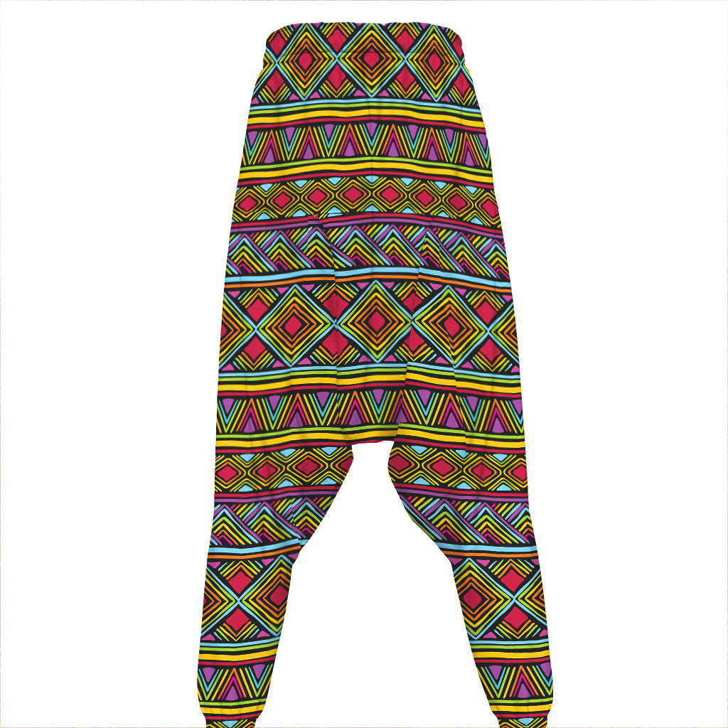 Colorful African Inspired Pattern Print Hammer Pants