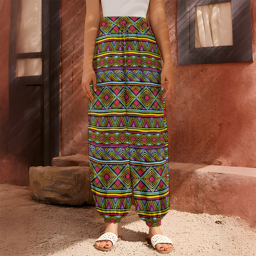 Colorful African Inspired Pattern Print Harem Pants