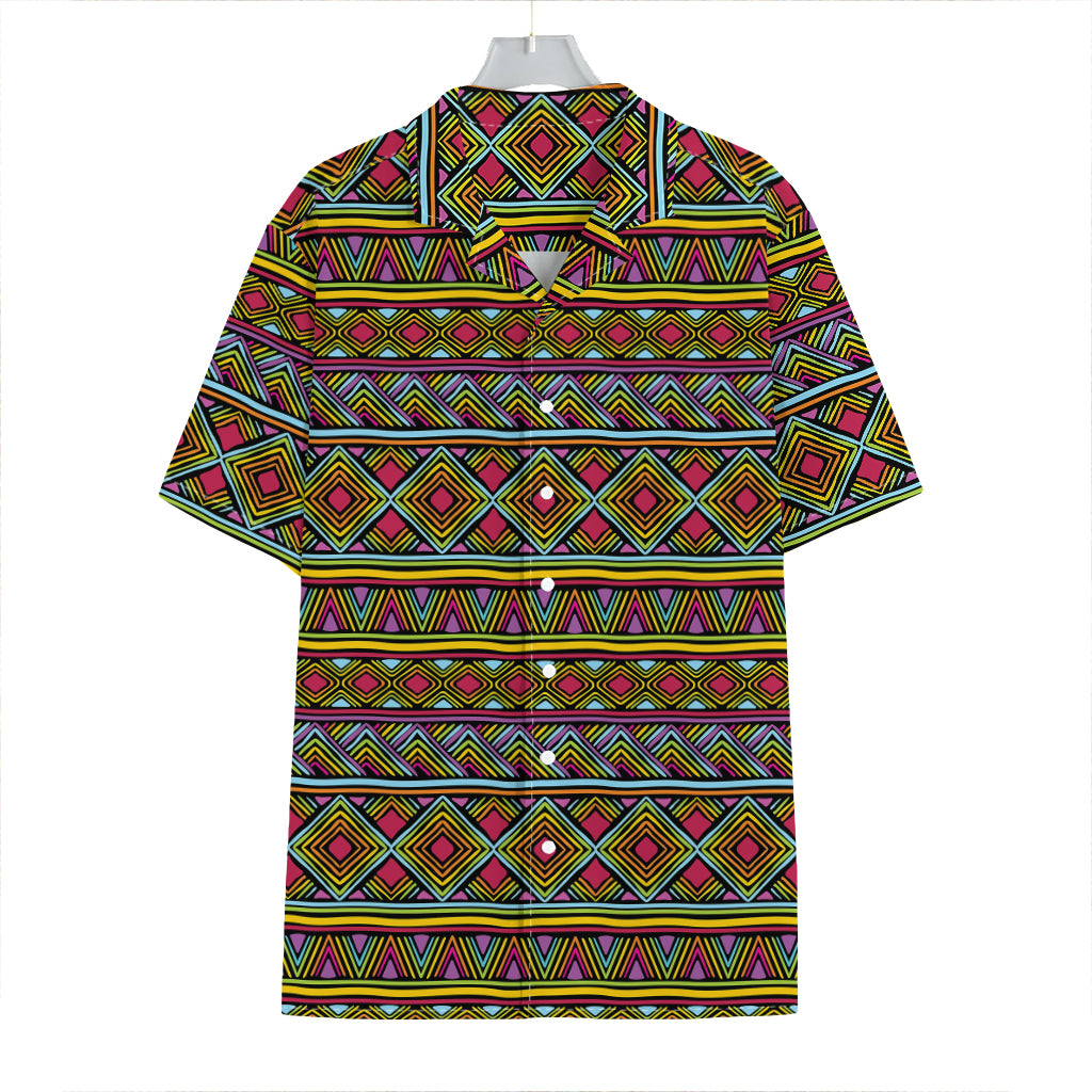 Colorful African Inspired Pattern Print Hawaiian Shirt
