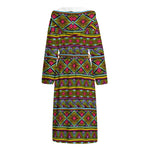 Colorful African Inspired Pattern Print Hooded Bathrobe