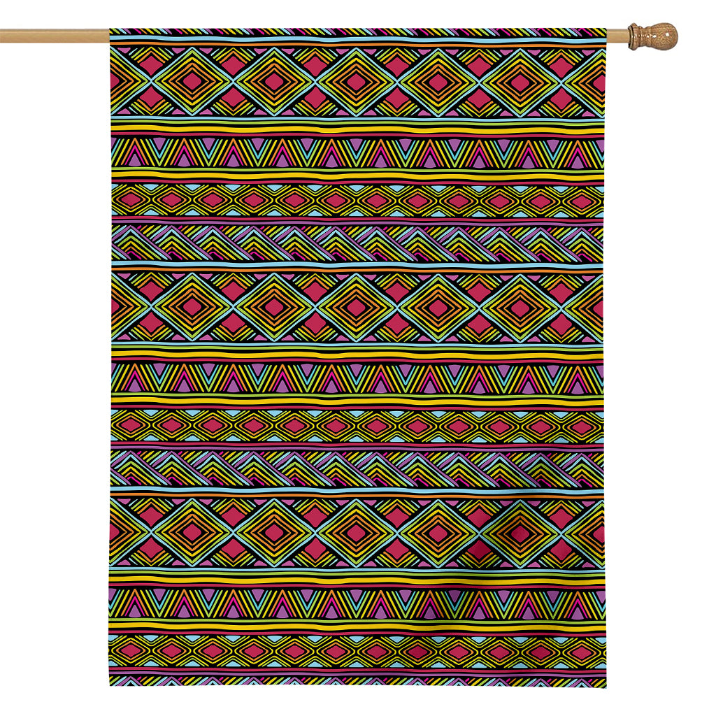 Colorful African Inspired Pattern Print House Flag