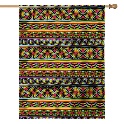 Colorful African Inspired Pattern Print House Flag