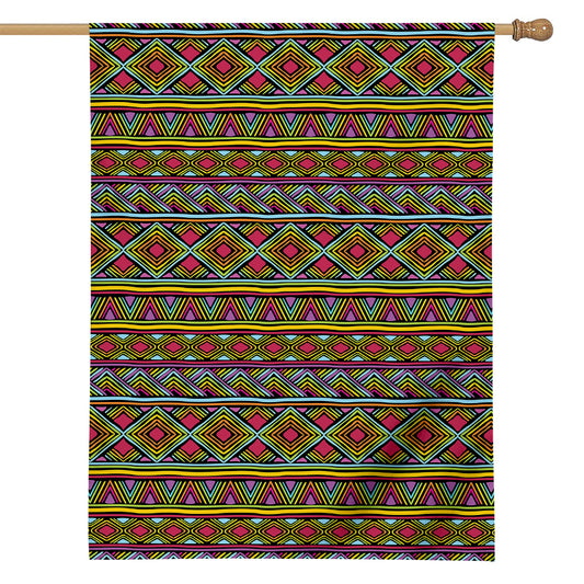 Colorful African Inspired Pattern Print House Flag