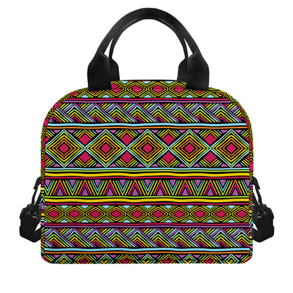 Colorful African Inspired Pattern Print Insulated Lunch Bag