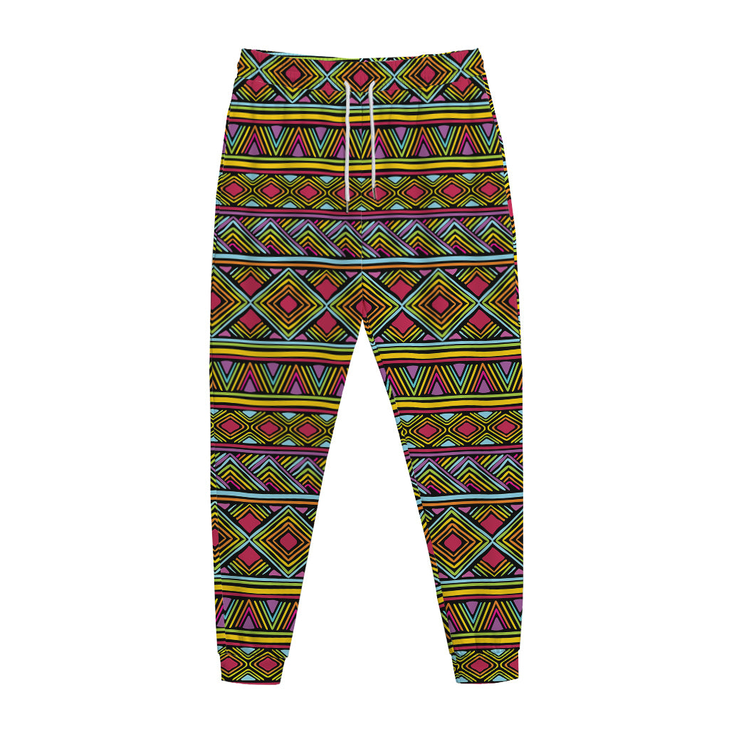 Colorful African Inspired Pattern Print Jogger Pants