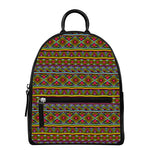 Colorful African Inspired Pattern Print Leather Backpack