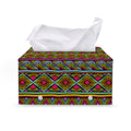 Colorful African Inspired Pattern Print Leather Tissue Box Cover