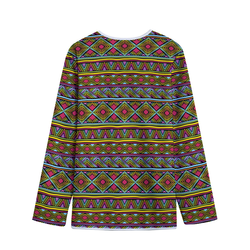 Colorful African Inspired Pattern Print Long Sleeve Short Coat