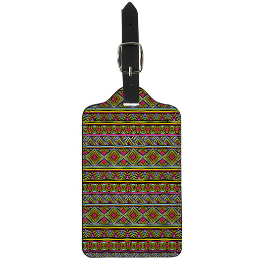 Colorful African Inspired Pattern Print Luggage Tag