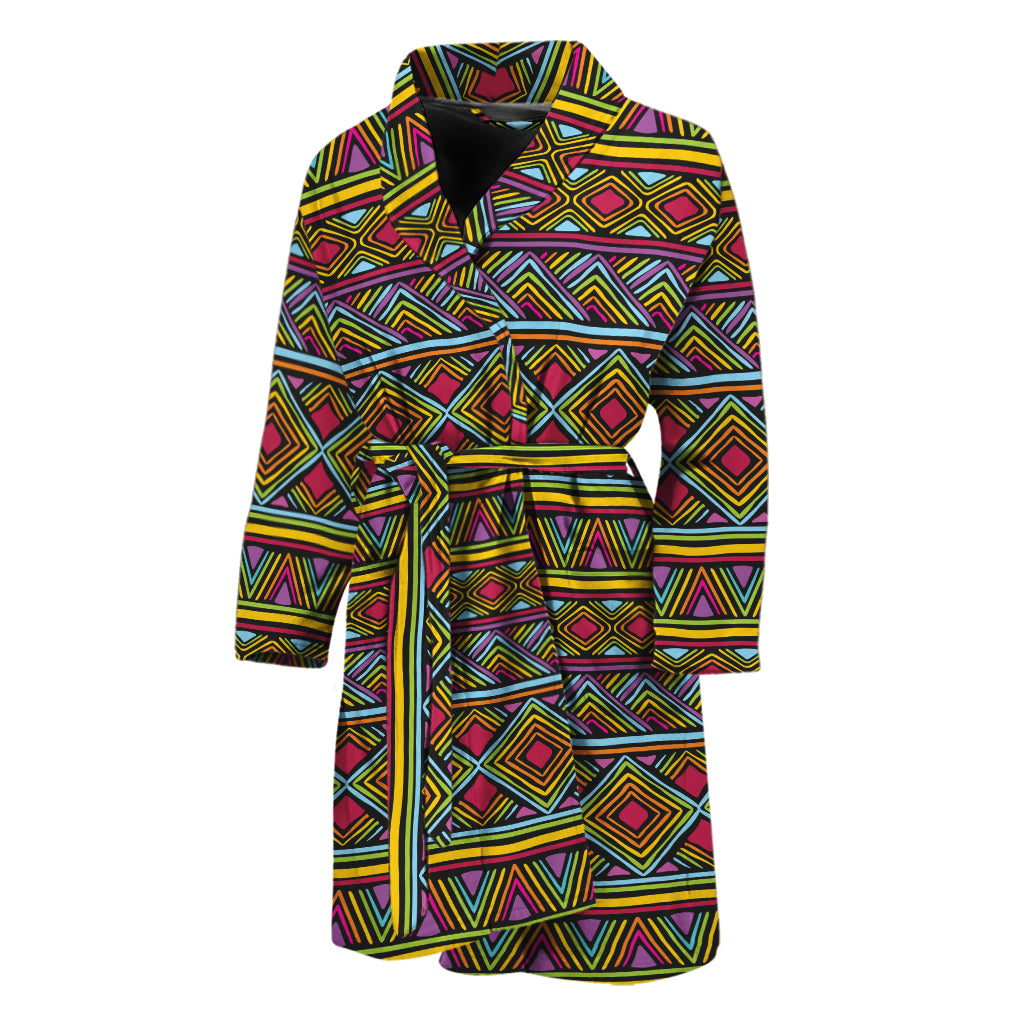 Colorful African Inspired Pattern Print Men's Bathrobe