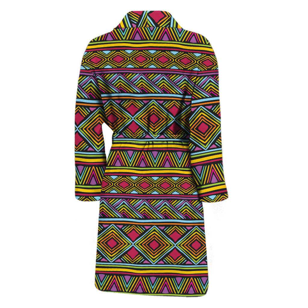 Colorful African Inspired Pattern Print Men's Bathrobe