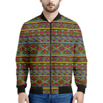 Colorful African Inspired Pattern Print Men's Bomber Jacket