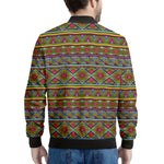 Colorful African Inspired Pattern Print Men's Bomber Jacket