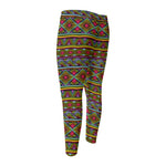 Colorful African Inspired Pattern Print Men's Compression Pants