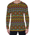 Colorful African Inspired Pattern Print Men's Long Sleeve T-Shirt