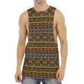 Colorful African Inspired Pattern Print Men's Muscle Tank Top