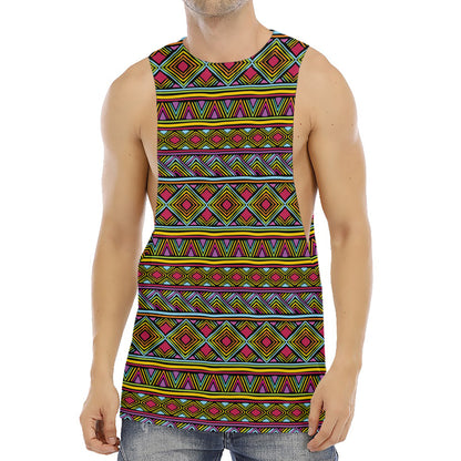 Colorful African Inspired Pattern Print Men's Muscle Tank Top