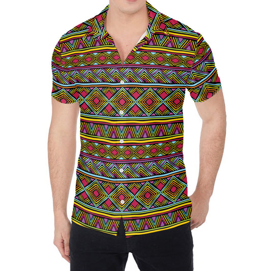 Colorful African Inspired Pattern Print Men's Shirt