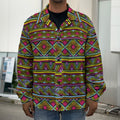Colorful African Inspired Pattern Print Men's Shirt Jacket