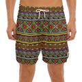 Colorful African Inspired Pattern Print Men's Split Running Shorts