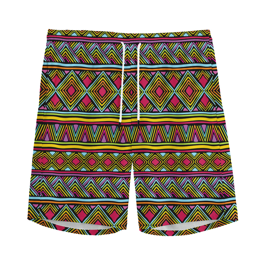 Colorful African Inspired Pattern Print Men's Sports Shorts