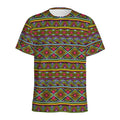 Colorful African Inspired Pattern Print Men's Athletic T-Shirt
