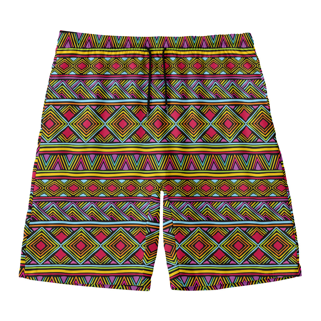 Colorful African Inspired Pattern Print Men's Swim Trunks