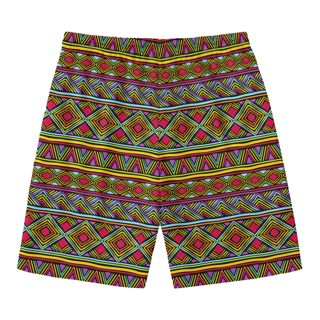Colorful African Inspired Pattern Print Men's Swim Trunks