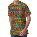 Colorful African Inspired Pattern Print Men's Velvet T-Shirt