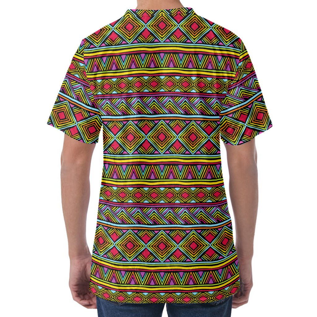 Colorful African Inspired Pattern Print Men's Velvet T-Shirt