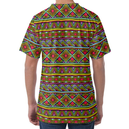 Colorful African Inspired Pattern Print Men's Velvet T-Shirt