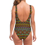 Colorful African Inspired Pattern Print One Piece Swimsuit