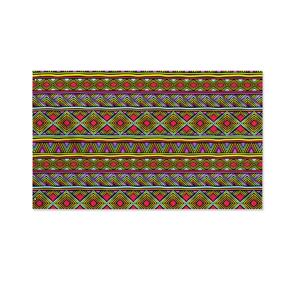 Colorful African Inspired Pattern Print Polyester Flag