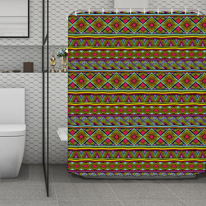 Colorful African Inspired Pattern Print Polyester Shower Curtain