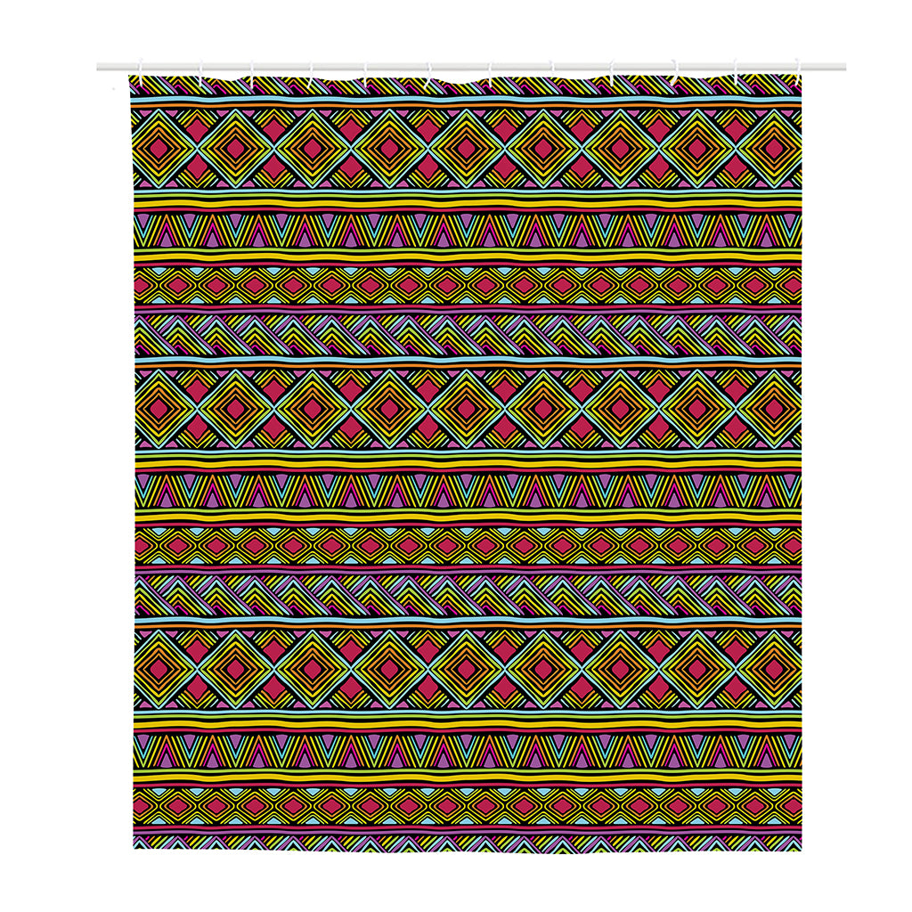 Colorful African Inspired Pattern Print Polyester Shower Curtain