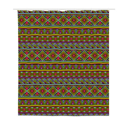 Colorful African Inspired Pattern Print Polyester Shower Curtain