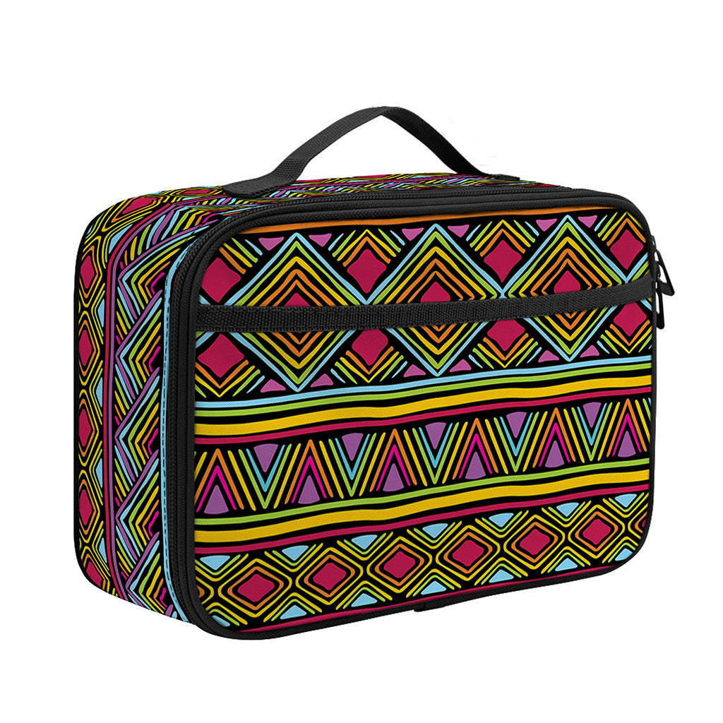 Colorful African Inspired Pattern Print Portable Lunch Bag