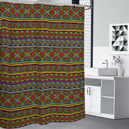 Colorful African Inspired Pattern Print Premium Shower Curtain