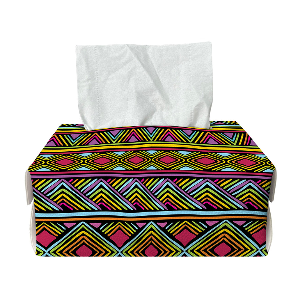 Colorful African Inspired Pattern Print Rectangle Tissue Box Cover