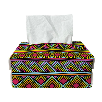 Colorful African Inspired Pattern Print Rectangle Tissue Box Cover