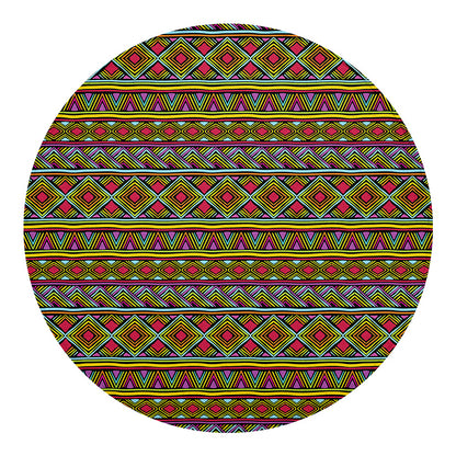 Colorful African Inspired Pattern Print Round Blanket