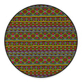 Colorful African Inspired Pattern Print Round Floor Mat