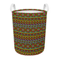 Colorful African Inspired Pattern Print Round Laundry Basket