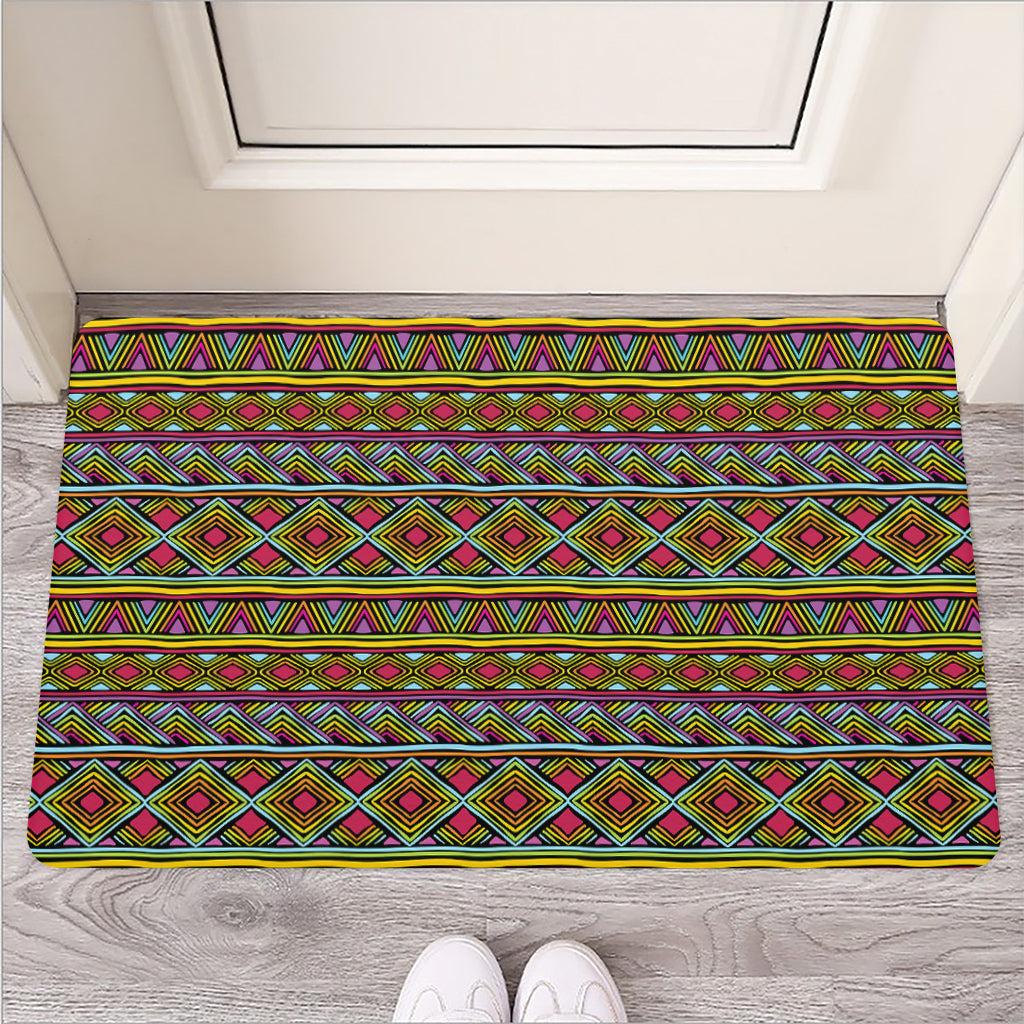 Colorful African Inspired Pattern Print Rubber Doormat
